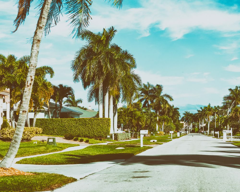 A residential street in Northern Palm Beach County